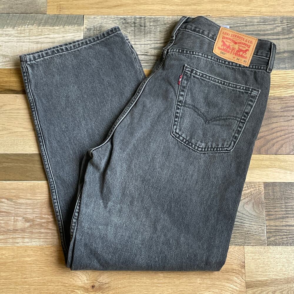 Levi's 565 Men's 34x30 Loose Straight Jeans Black Gray Wash NWT